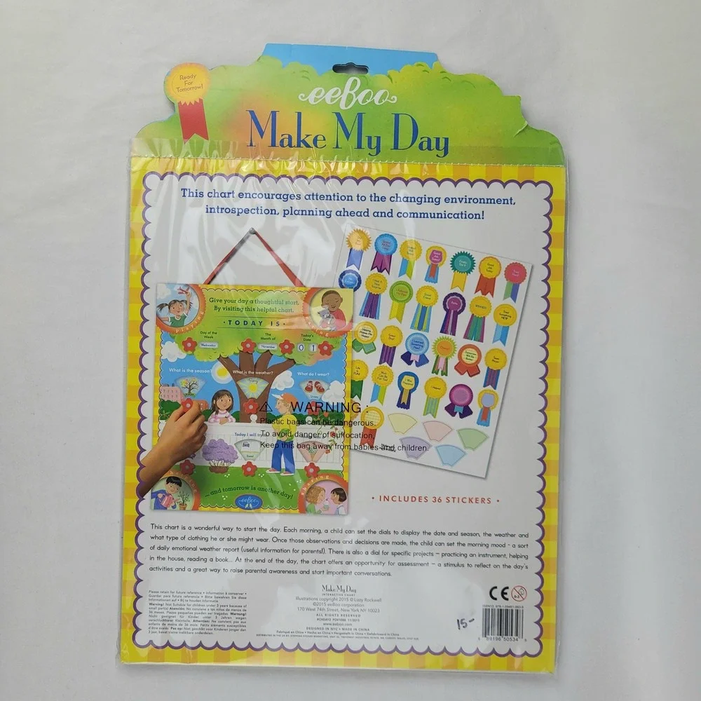 eeBoo Make My Day Interactive Chart Kids Daily Calendar Weather Season Stickers